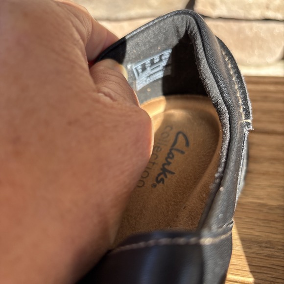 Clarks black leather & suede Roseville Mary Jane shoes 7.5comfy trendy soft - Picture 11 of 14